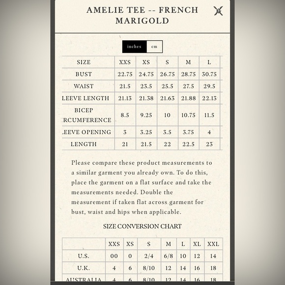 DOEN Amelie Top French Marigold Button-Up Top / size XS / NEW with tags - Picture 6 of 6